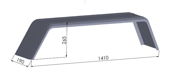 Pára-choque em tandem de metal Unitrailer de 13 polegadas