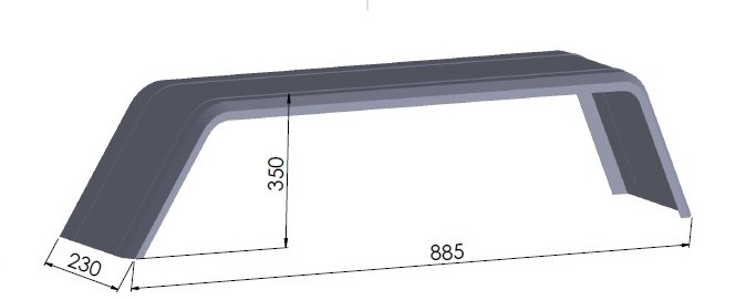 Para-choque de metal Unitrailer de 14 polegadas